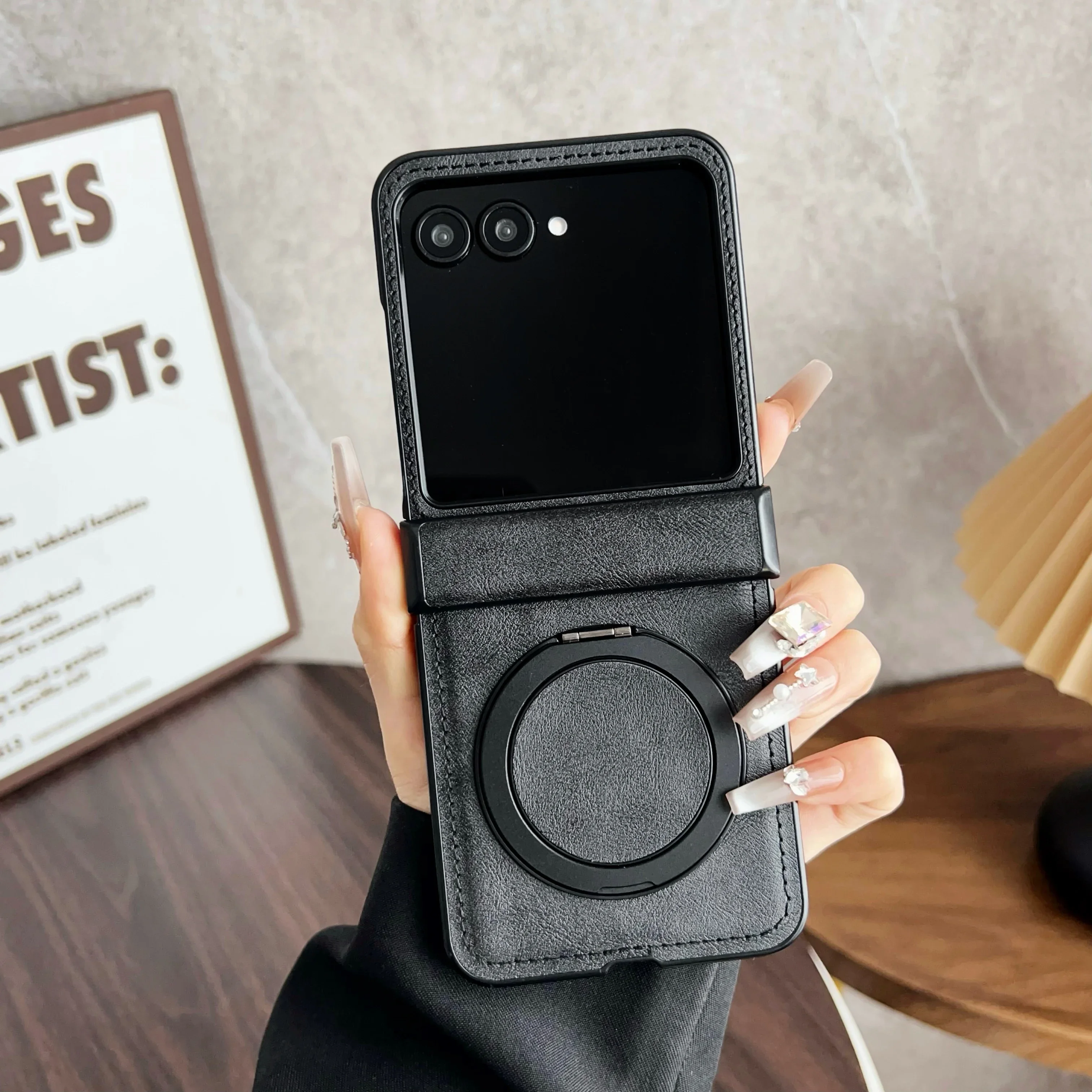 (preto, Motorola Razr 40) Capa Para Celular, Capa Magnética De Couro Macio Com Proteção Para A Dobradiça, Resistente A Riscos E Durável