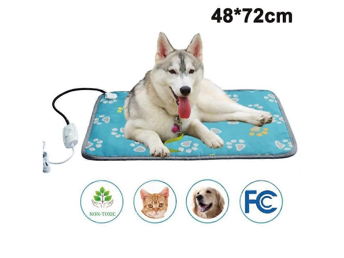 Rebe manta Calefactora Eléctrica para Mascotas com Temporizador e Proteção Contra Sobreaquecimento Ideal para Cães e Gatos 48x72cm