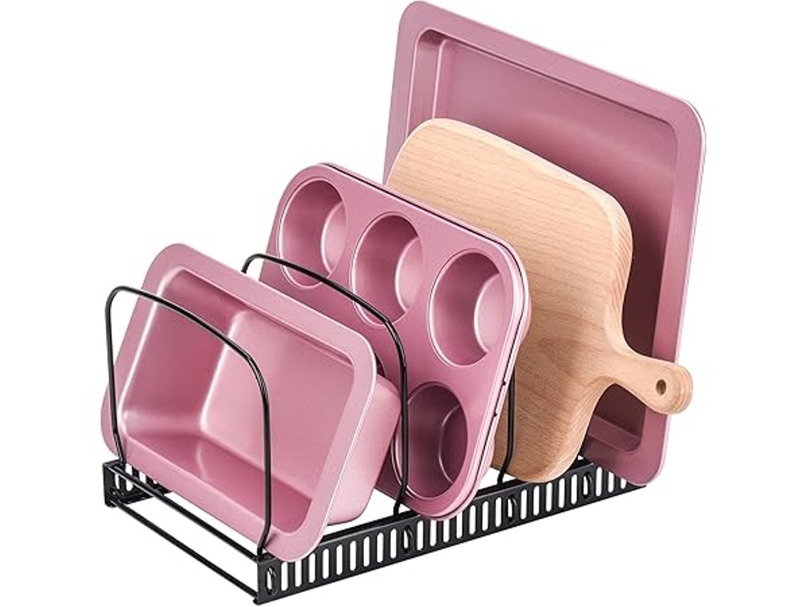 Suporte para Pratos, Tampas de Panela com Divisórias Ajustáveis, Escorredor, Preto Utilização Prática Resistente Moderna Multifuncional STELASPLEN