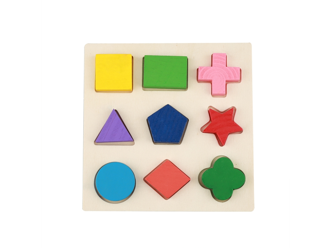 Mali conjunto de Brinquedos Educativos de Madeira Blocos Geométricos para Crianças Jogo de Montar (1)