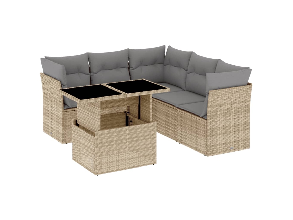Garden Sofa Set, Garden Sofa Sets Vidaxl Bege Rattan / Vime (n/a)