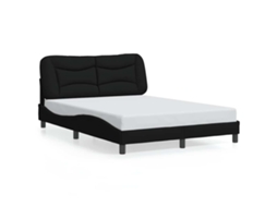 Bed Frame, Bed Frames Vidaxl Preto Tecido (140 X 200 Cm)