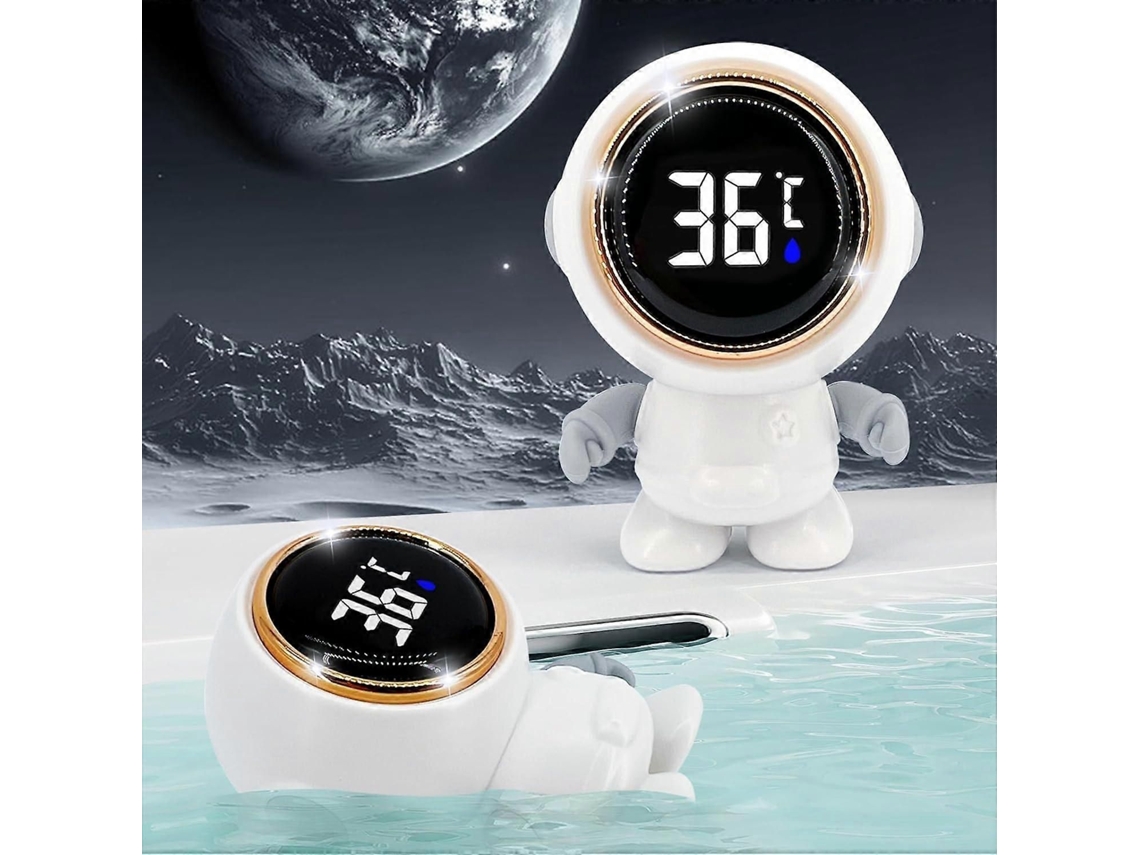 Termômetro de Banho para Bebê em Formato Astronauta, Água Infantil com Visor Led, Termô Metro Flutuante Banhei GOKOCO