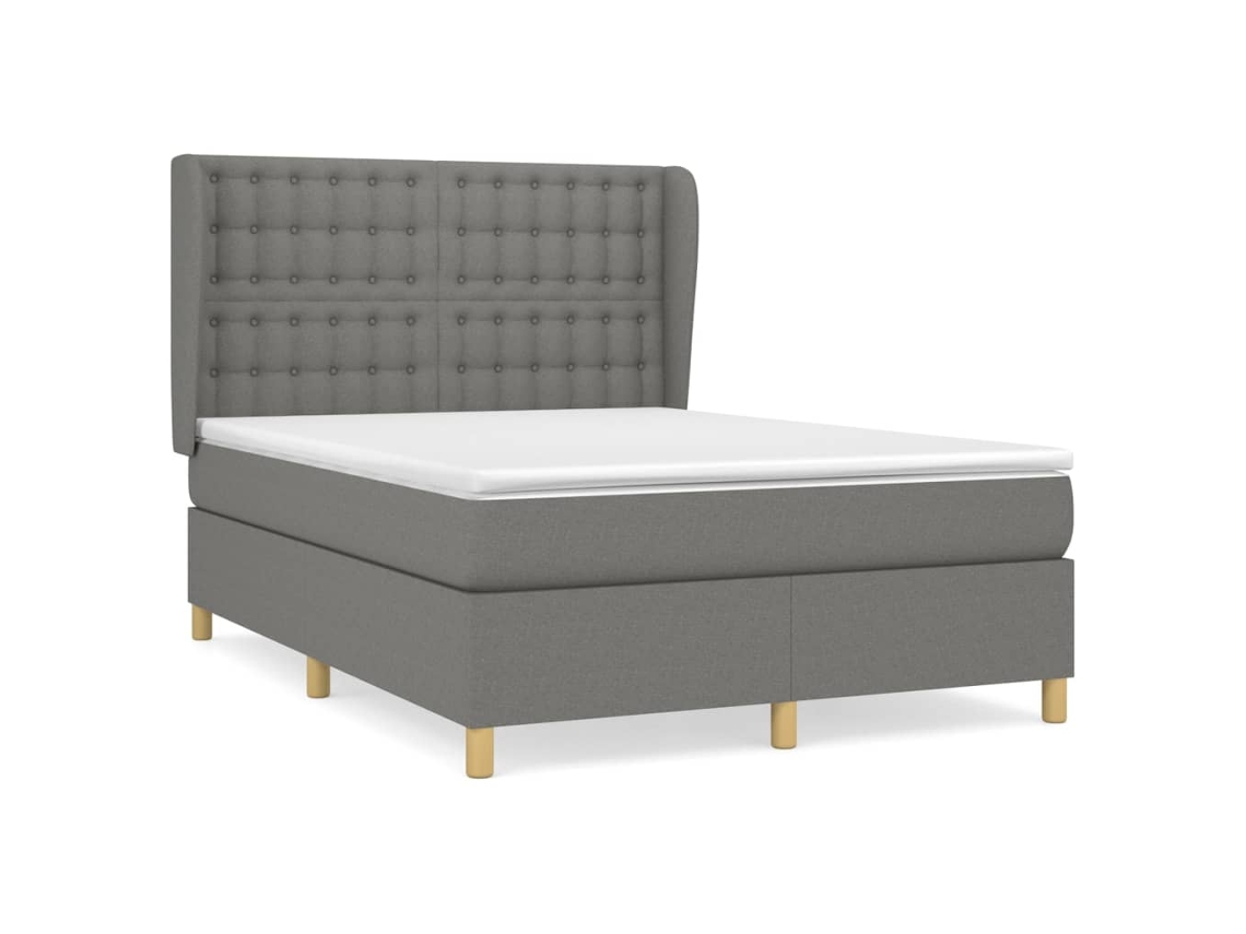 Box Spring Bed, Box Spring Beds Vidaxl Cinzeto Tecido (140 X 190 Cm)