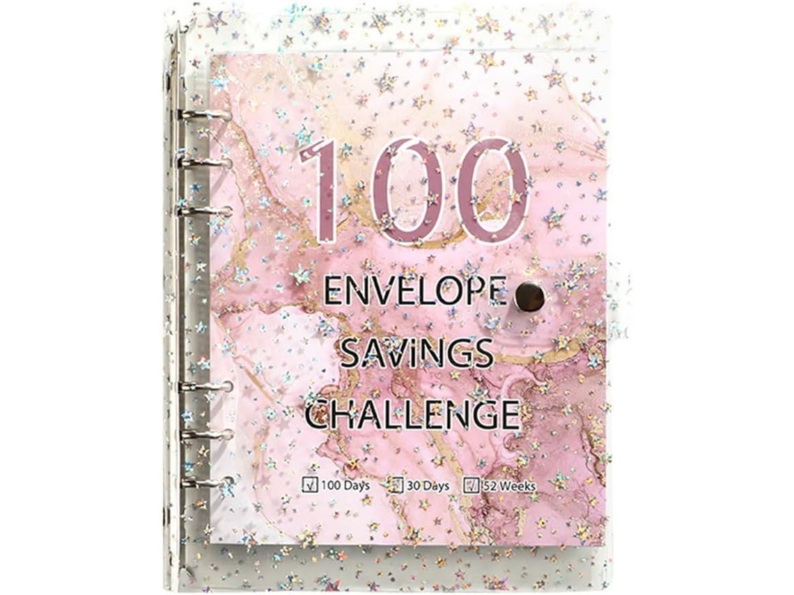 Pasta Para Poupança Com 100-envelopes Planejamento Orçamentário 50, Rosa