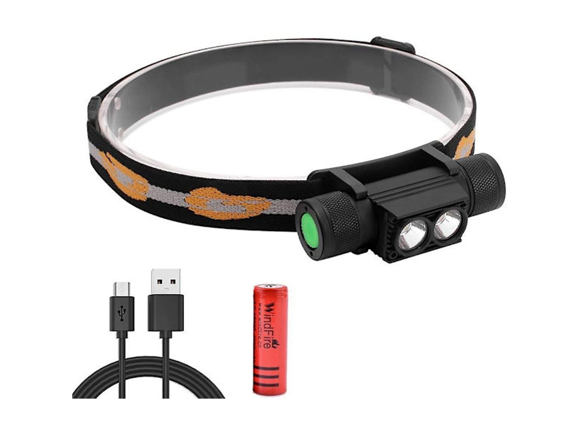 Lanterna de Cabeça Recarregável de 1200 Lúmens com 2 Leds Xml, L2. Leve, À Prova D'água e com Bateria Removível, Ideal para Caminhadas BRILVIBERA