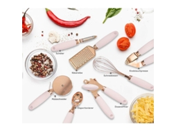 2026 conjunto de Ferramentas de Cozinha Moderna de Aço Inoxidável Revestido com Cobre Rosa Acessórios Estilo
