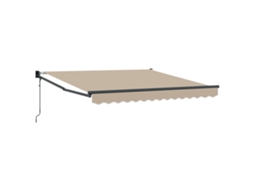 Conjunto 1 Toldo Retrátil Vidaxl Bege Poliéster (350 X 250 Cm)