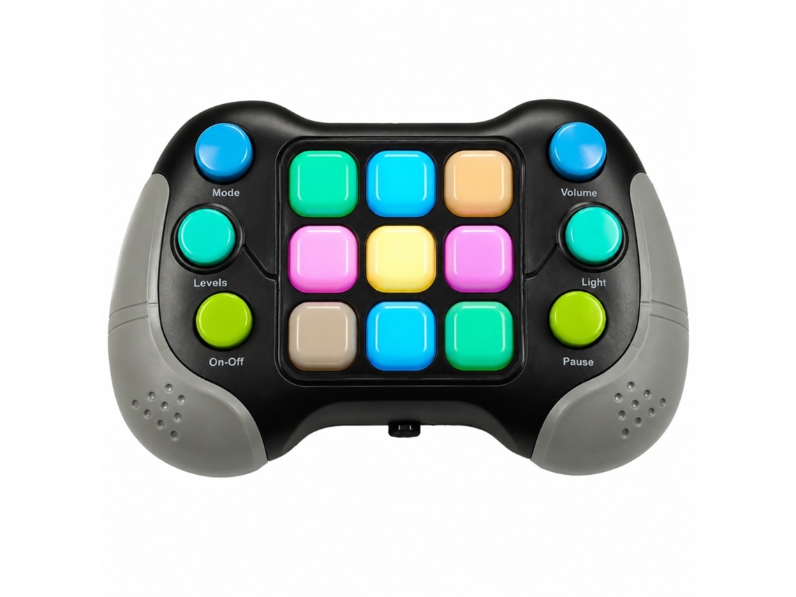 Jogo Eletrónico De Memória Com Botões, Luz E Som, Preto