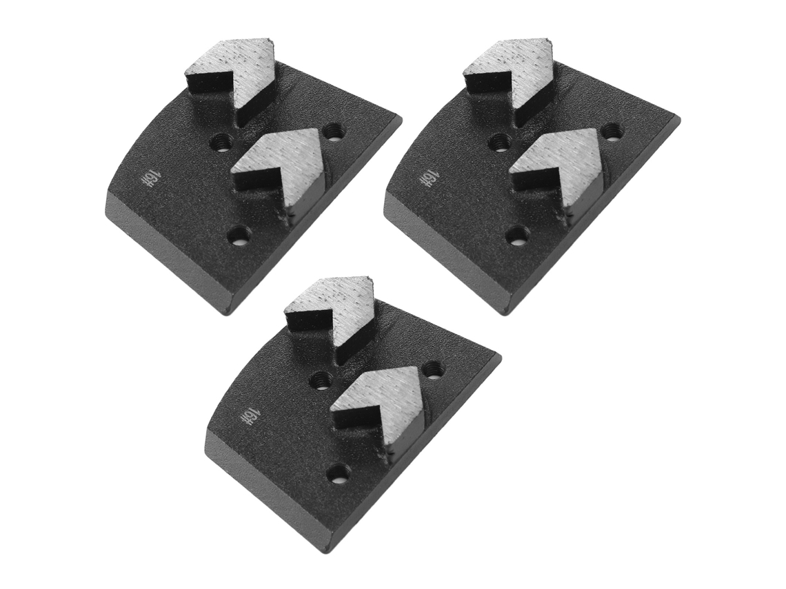 3 Peças De Bloco De Lixamento Diamante Em Forma De Flecha Com 2 Dentes, Disco De Lixamento Para Concreto, Acessórios De Misturador