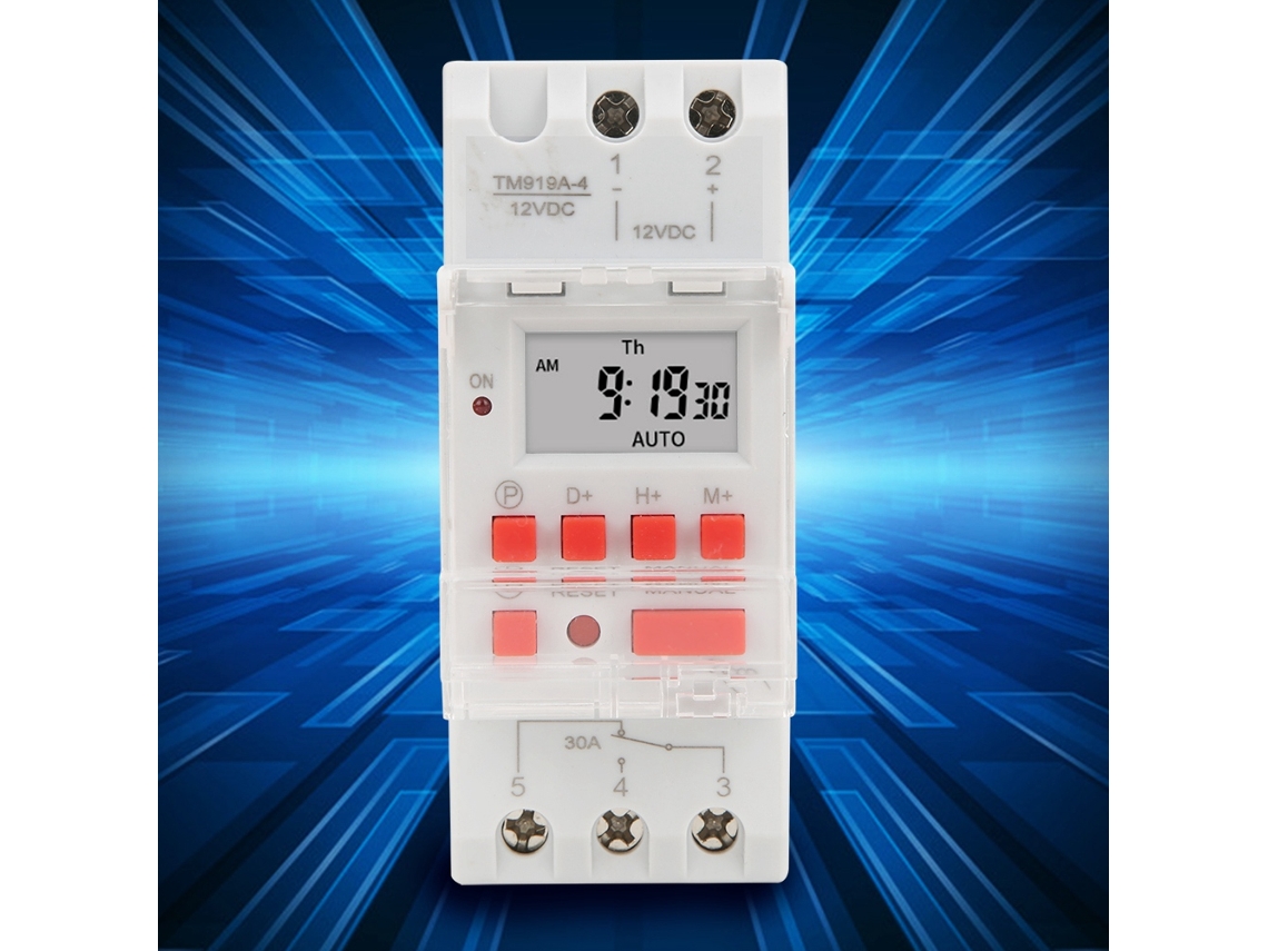 Interruptor Digital Programável Lcd 7 Dias Tm919b-2 200v Ca 30a