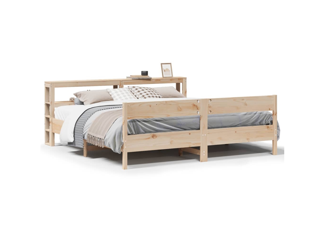 Bed Frame, Bed Frames Vidaxl Marrom Madeira De Pinho (180 X 200 Cm)