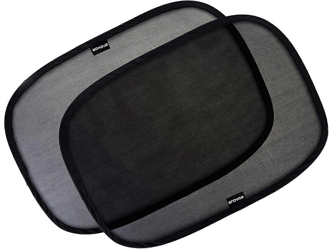 Proteção Solar Para Janelas De Carro, Malha Resistente, Dupla Camada, Ajuste Universal