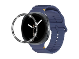 Pulseira De Silicone Com Bisel De Diamantes E Fivela Com Costura Ondulada.