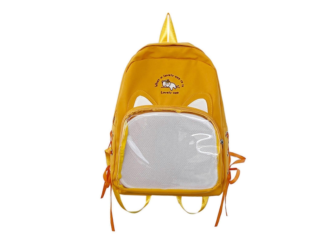 Mochila Transparente, Fofa E Estilosa, Ideal Para Escola, Compras, Viagens E Trabalho, Na Cor Laranja.