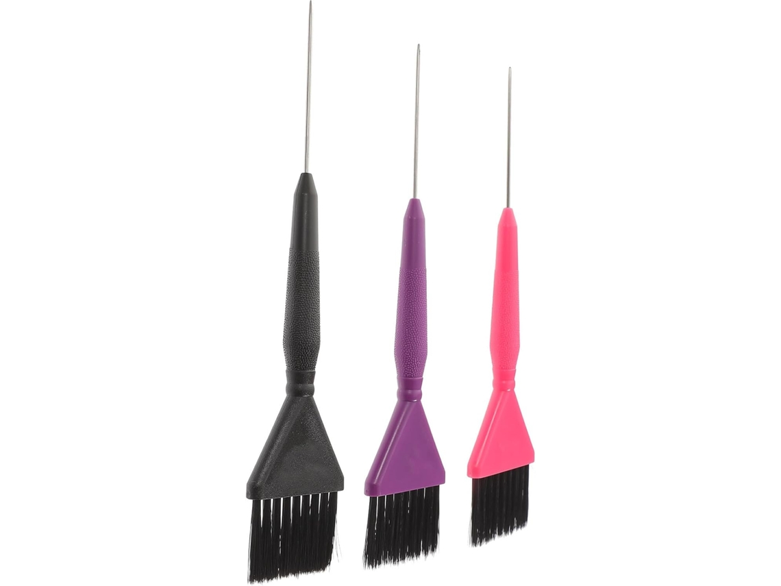 Kit De 3 Pincéis Para Coloração Capilar Healeved Com Cabo Confortável Em Policarbonato Aplicação Uniforme, Ideal Para