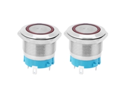 Interruptor De Botão Pressionado De Trava Automática 4 Pinos 22mm Com Luz Anel Ip65 Para Modificação De Carro Navio 220vac Vermelho 2pcs