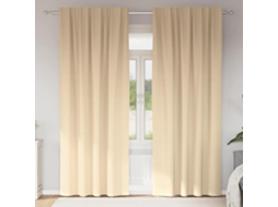 Vidaxl Cortinas Blackout Com Argolas 2 Unid. Creme 260 X 140 Cm