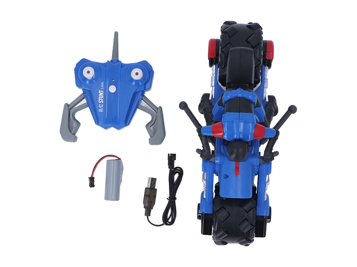 Ats moto Rc de Controle Remoto Brinquedo Drift Stunt para Crianças com Mais de 6 Anos Cor Azul 1/10