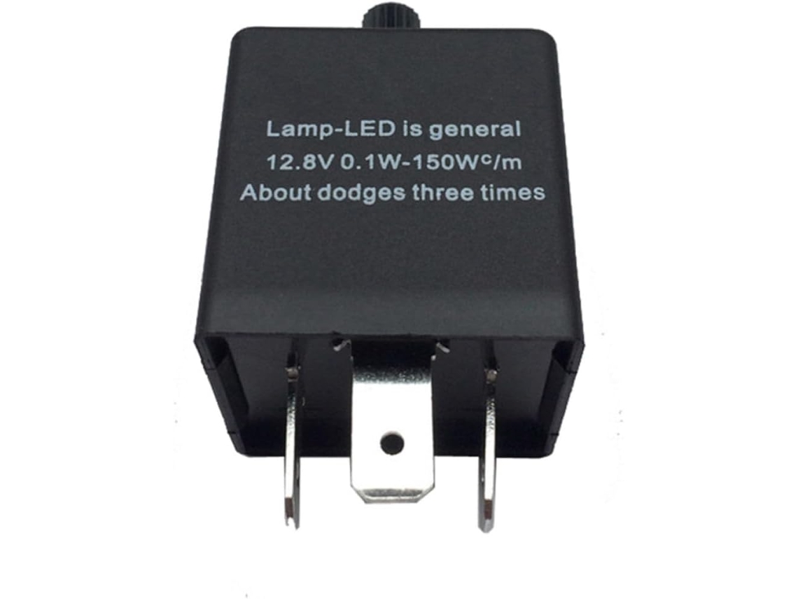Relé De Pisca Led Ajustável 3 Pinos Hemobllo Para Carros, Ampla Faixa De Tensão, Plástico Preto, Compatível Com Luzes De
