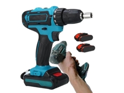 Taladro Atornillador , Weytoll Eléctrico Multifuncional 3 En 1 Bateria Litio , Impacto De 21 V Motor Cepillado , Azul, Envio 24h