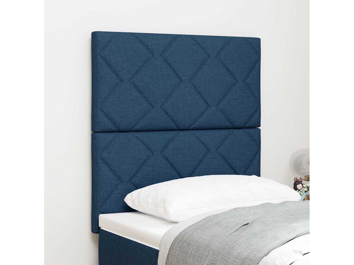 Vidaxl Cabeceira Led Azul 80 Cm Tecido