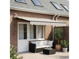 Vidaxl Toldo Retrátil Cinza Claro E Branco 500 × 300 Cm Poliéster