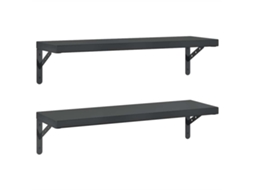 Wall Shelf, Wall Shelves Vidaxl Preto Aço Inoxidável (75 X 23.5 Cm)