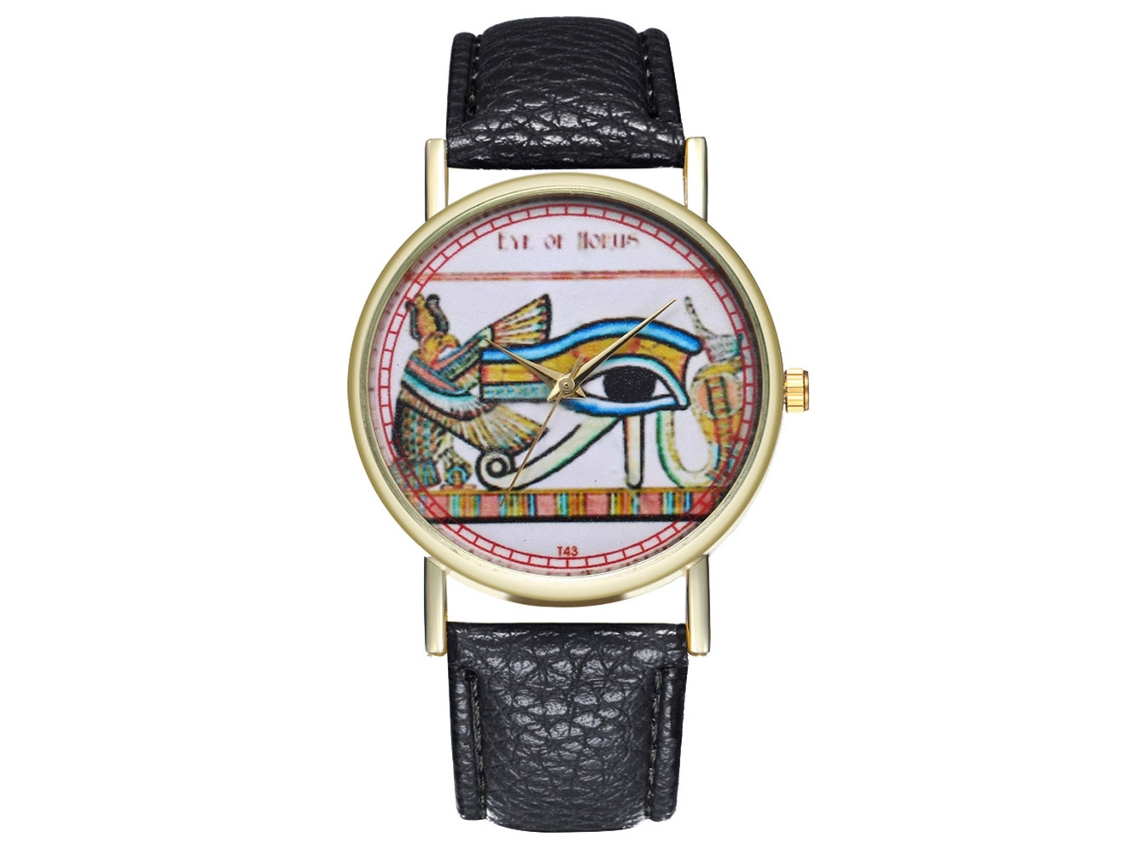 Relógio de pulso Zhoulianfa preto casual para casal, com pulseira de couro PU e mostrador redondo.
