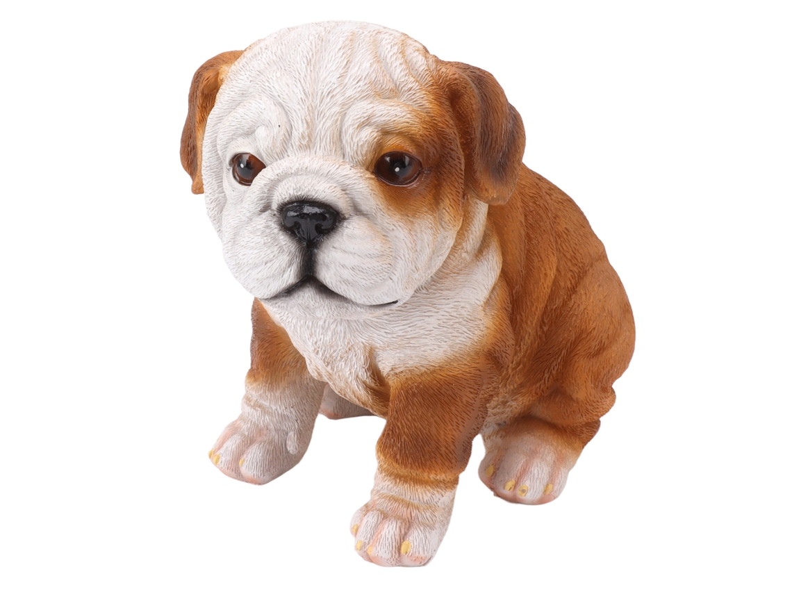 Estátua de Filhote de Bulldog Inglês Lifelike em Resina para Decoração de Jardim Gramado e Pátio S/MARCA