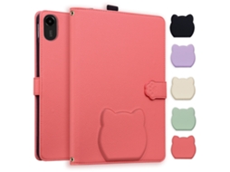 Capa Hexinyigjly Para Redmi Pad Pro De 12,1 Polegadas, Design De Gato, Suporte Multiangular Vermelho