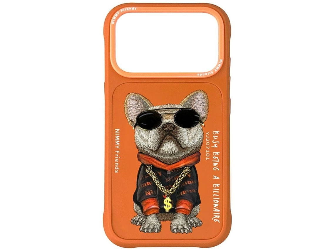 Capa Nimmy Mobile Para Iphone 17 Pro Com Estampa De Cachorro Estiloso - Laranja