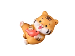 Decoração Ano do Tigre Coração Tigre Fofo Resina 7x7x4.2cm Estilo a