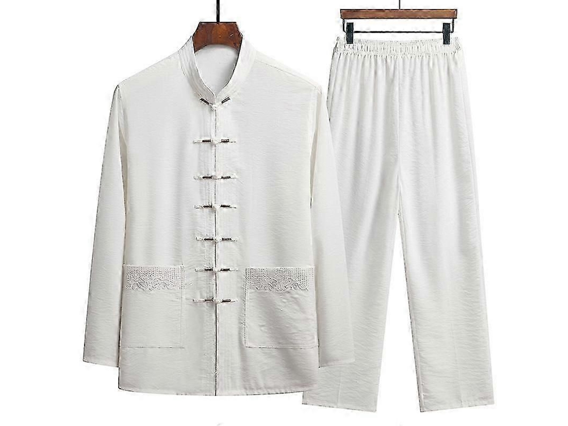 Camiseta Para Homem De Linho E Algodão - Lavagem À Mão Fria, Passar A Temperatura Normal Branco