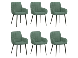 Conjunto 6 Cadeiras De Jantar Vidaxl Verde Veludo (57 X 50 X 85 Cm)