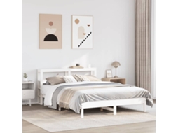 Cama Sem Colchão 140x200 Cm Madeira De Pinho Maciça Branco