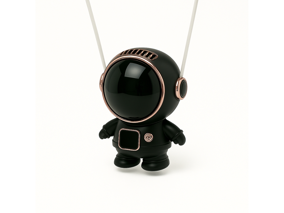 Ventoinha Portátil | Para Pescoço, 5 Velocidades, Usb, Compacta, Com Cordão E Cabo Incluídos New Science Nf7 Preto