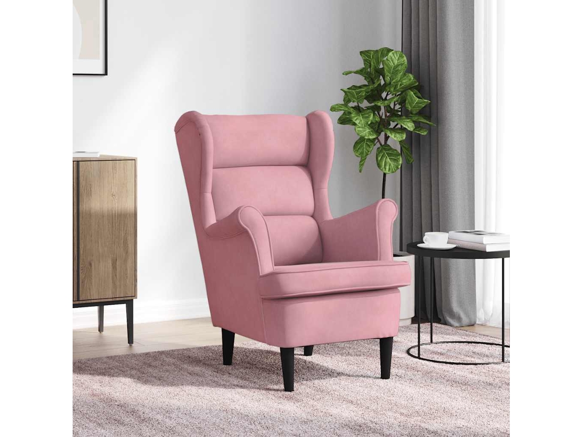 Vidaxl Poltrona Em Veludo Cor-de-rosa