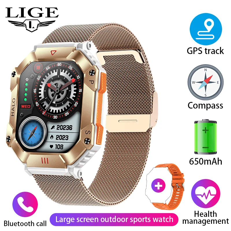(pulseira De Malha Dourada Rosa) Smartwatch, Tela Sensível Ao Toque Hd De 1,91 Polegadas, Chamadas Bluetooth, À Prova D'água.