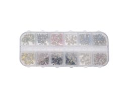 Rebe-12 Grades de Strass para Decoração de Unhas DIY, Ferramenta de Manicure com Glitter e Strass