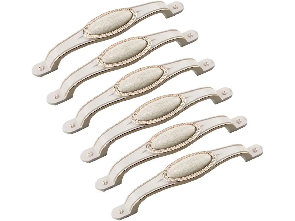 Conjunto De 6 Puxadores Para Portas Armários Cozinha Em Estilo Europeu, Em Liga De Zinco, Para Gavetas E Armários Estilo