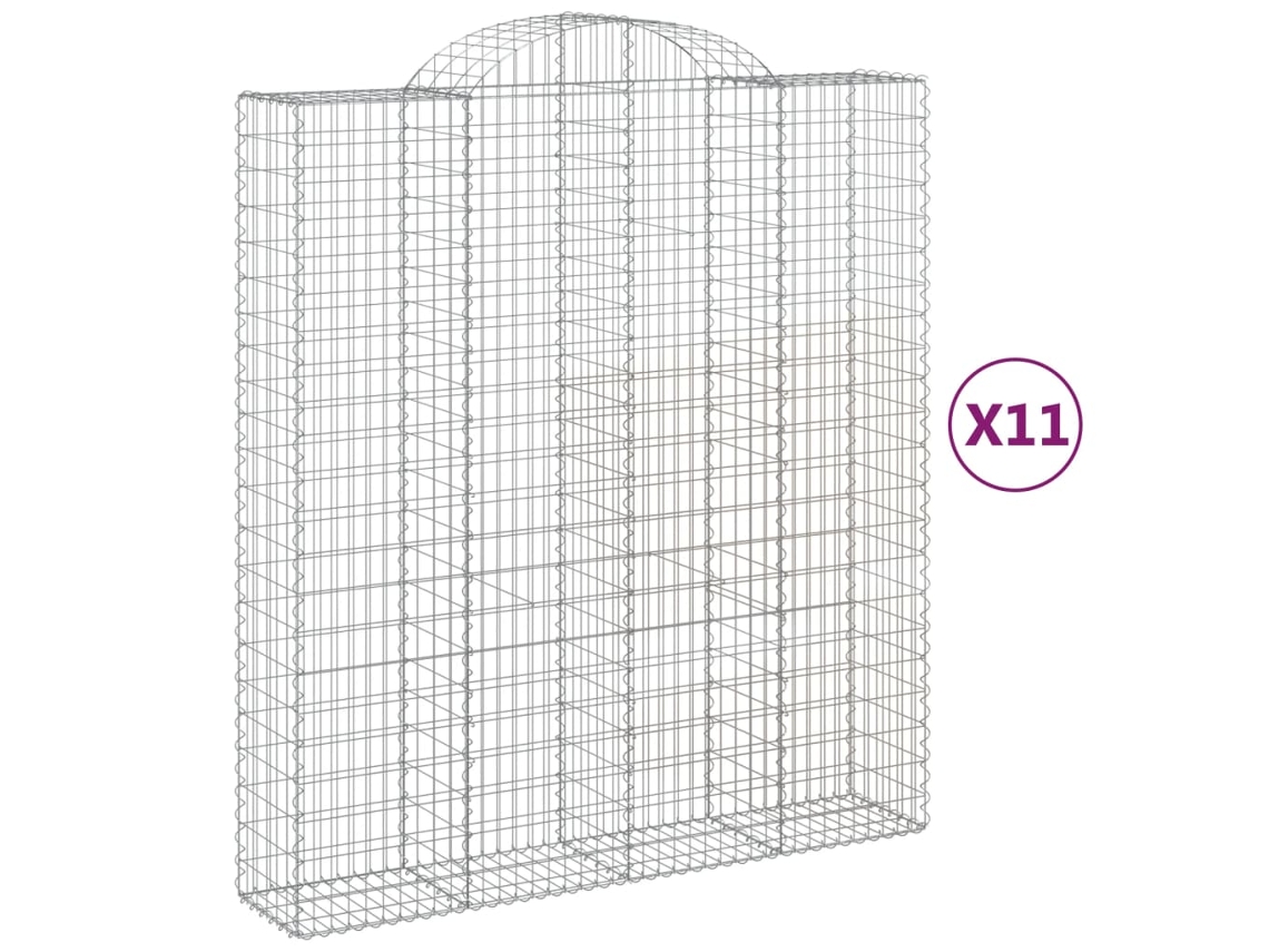 Gabion Basket, Gabion Baskets Vidaxl Prateado Ferro (200 X 50 X 220/240 Cm)