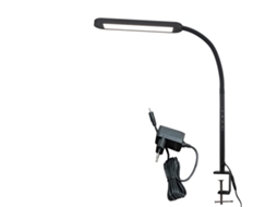 Luminária De Mesa Led Regulável Com Braçadeira Preta 5 Cores E 5 Níveis De Brilho 11 W Proteção Ocular Flexível Nettlife