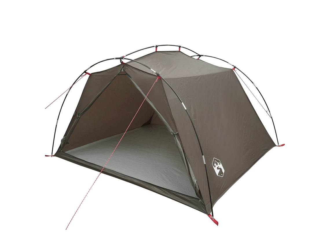 Conjunto 1 Tenda Túnel Vidaxl Castanho Poliéster (4 Pessoas)