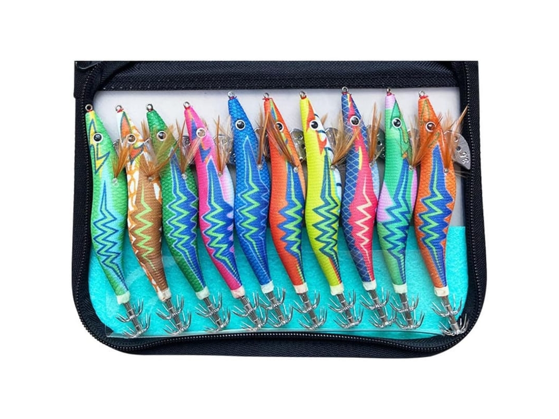 10pcs Isca De Pesca 13cm, Isca Luminosa De Lula Camarão Para Peixes Marinhos