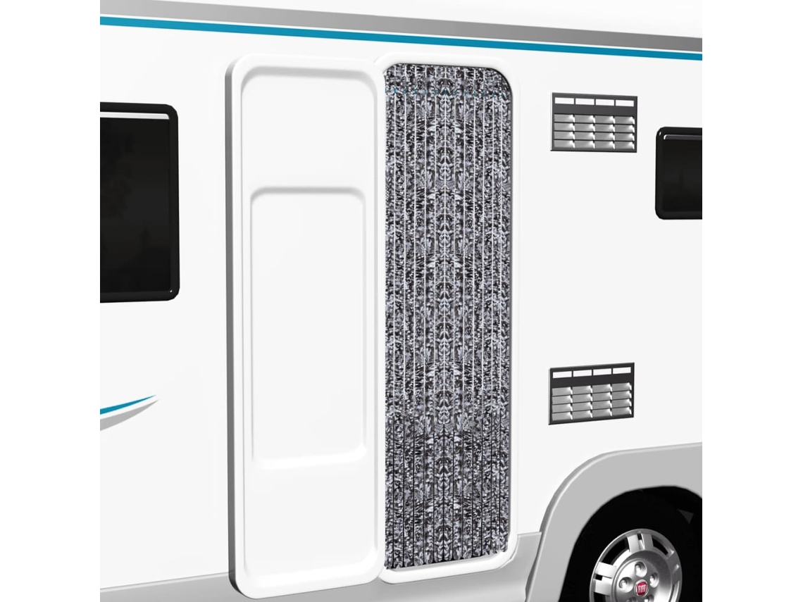 Vidaxl Cortina Anti-insetos 56x185 Cm Chenille Castanho E Bege