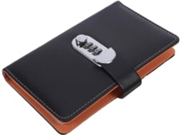Caderno De Anotações Aboofan Com Cadeado Combinação, Organizador De Senhas Compacto, 17, 5x 10, 9cm, 50 Folhas Duplas
