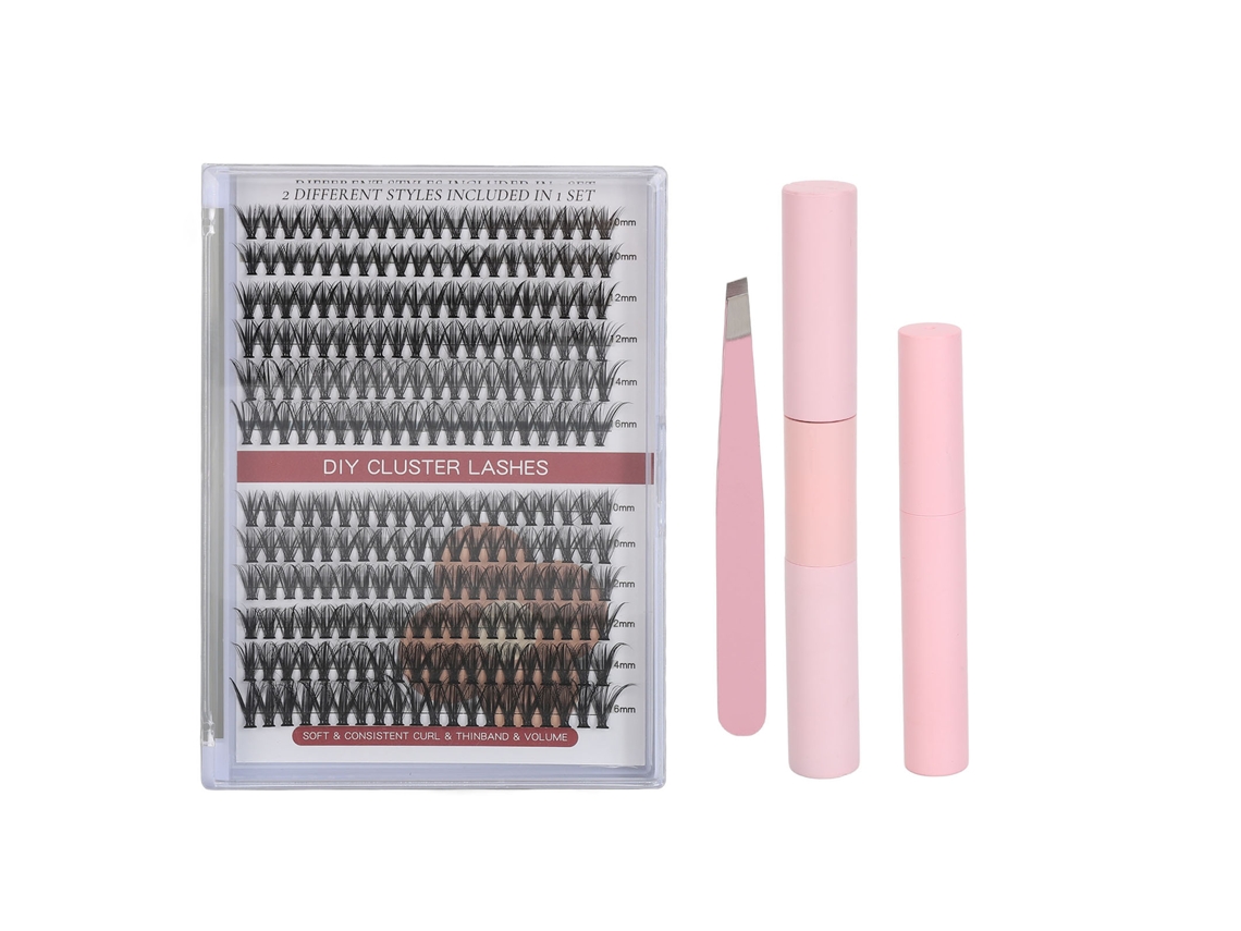 240 Cílios Falsos Em Cluster 30d 40d 10-16mm Com Cola E Pinça Para Extensão Diy