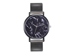 Reloj De Cuarzo Unisex Con Correa De Malla De Aleación Zhoulianfa Negro