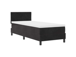 Cama Box Spring com Colchão Preto 80x200 cm Veludo MAISON EXCLUSIVE